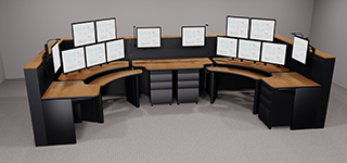911 Dispatch Console Furniture - Dual Station